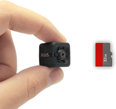KUUS. C1 Mini Camara Espia 2,3 cm | Cámaras con Audio y Vídeo | Cámara Oculta con Tarjeta de Memoria 32GB | Micro Cámara Espía Sin WLAN Secreto Interior | Detección de Movimiento | Visión Nocturna